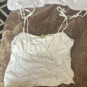 Urban Outfitters Kimchi Blue White Tie-Strap Cami Top With Strap Back